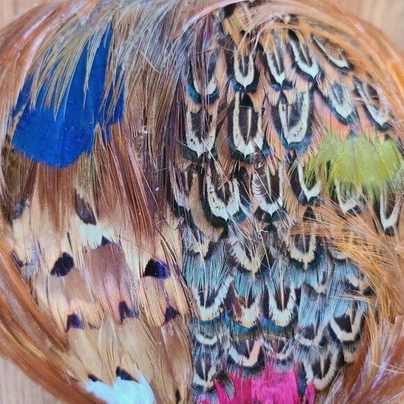 VINTAGE PEACOCK FEATHER HAT STUNNING PHEASANT WOMEN'S HAT pin up 40's50's60'scla - Picture 2 of 5